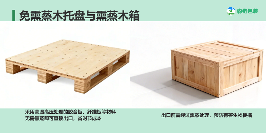 免熏蒸托盘厂家_免熏蒸木箱定制 - 森链包装解析其与普通木包装的核心区别